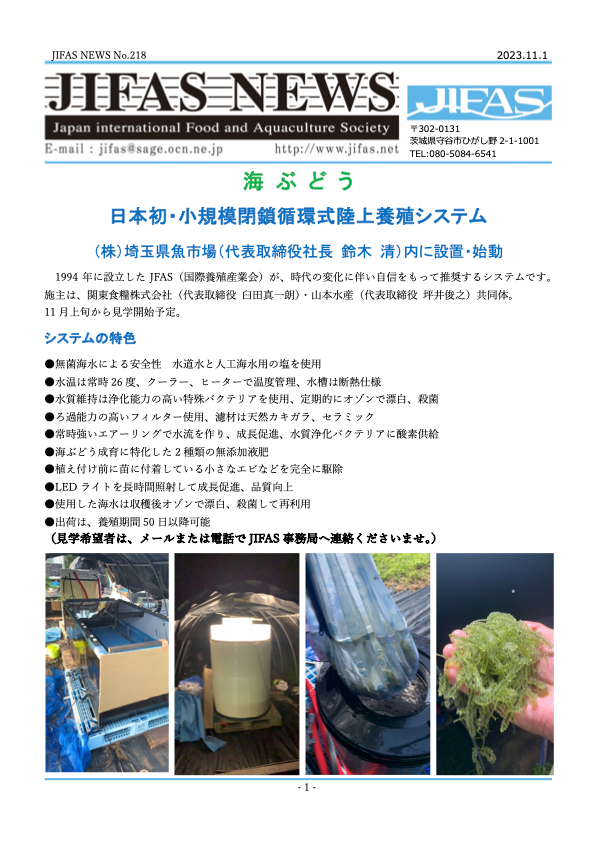 JIFASNEWS第218号表紙